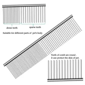 712491571753 NJISZHI Comb Dog Pack Cat Rounded Ends Stainle #2