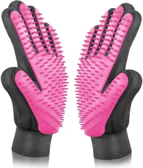 UK0055 PET Glove Deshedding Brush Massage Tool Dog Cat Rabbit