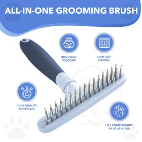 445043577578 NOMAD CO Dog Rake Deshedding Dematting Brush #2