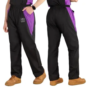 Noverlife 30408 Breathable X-large Black And Purple Pants With Embroidery Pattern