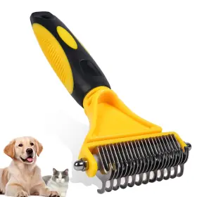 BRUSH2-YE-US NURSCARE Pet Brush Double Undercoat Rake Dogs