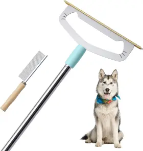 OK-001 OAKNOVILA Carpet Rake Pet Hair Removal Tool Handle Wid