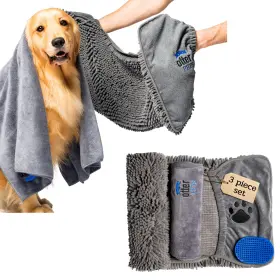 198715137194 OTTERPETS Set Dog Towels Bath Brush Shammy