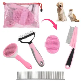 KJUJ2ASQ PAFEOOUI Dog Pet Deshedding Brush Hair Slicke Kit