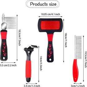 PATELAI-1294362 PATELAI Pet Dematting Slicker Brush Steel Kit #2