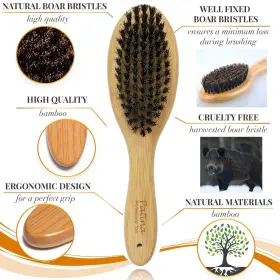 822021840447 PATINA Dog Cat Brush Shedding Natural Boar Pet #3