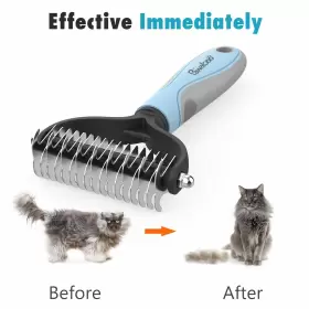 723314095202 PAWABOO Pet Dematting Comb Brush Dual Rake Dogs #3