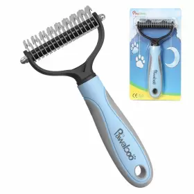 723314095202 PAWABOO Pet Dematting Comb Brush Dual Rake Dogs