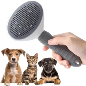 799194802698 PAWMIC Cat Brush Release Gently Removes Loose