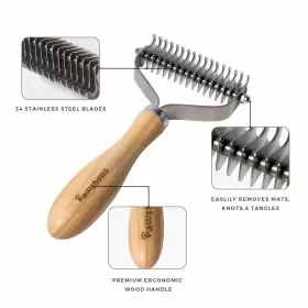 724087685485 PAWSHOLIC Undercoat Rake Dogs Pet Shedding Comb #2