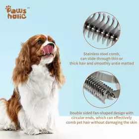 724087685485 PAWSHOLIC Undercoat Rake Dogs Pet Shedding Comb #3