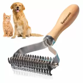 724087685485 PAWSHOLIC Undercoat Rake Dogs Pet Shedding Comb