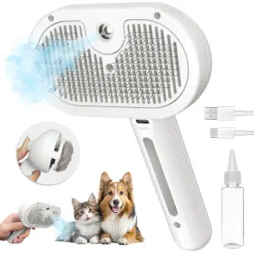445032196155 PECAIT Steam Cat Brush Shedding Cleaning Dog
