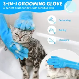PGT-GG02 PECUTE Pet Gloves Silicone Heat Finger Bath Massage #2