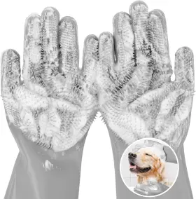 PGT-GG03L PECUTE Pet Gloves Silicone Heat Bathing Mitts