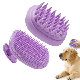 Peehss 313101713763 2-in-1 Dog Bath Brush For Grooming And Massage - Pet Silicone Long Sho
