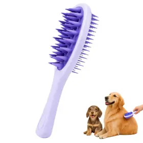 Peehss 445046370305 Dog Brush For Shedding Long Handle Silicone Bath Dogs And Cats D