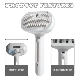 445004149189 PET Spray Cat Brush Shedding Hair Removal Comb #3