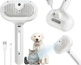 445005574522 PET Steam Brush Cats Dogs Water Spray Hair