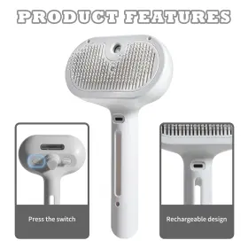 445044792789 PET Spray Cat Brush Shedding Hair Removal Comb #3
