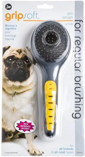 65023 PET COMPANY Gripsoft Pin Brush Ergonomic Slip Tipped