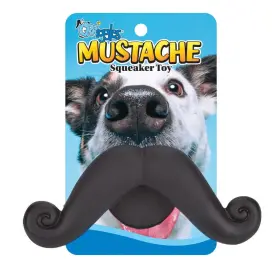 US032114 PET EDGE Grriggles Mustache Squeaker Toy