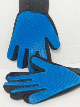 WMP-PG1 PET GROOMING GLOVES Shedding Mitts Dog Cat Horse Hair #2