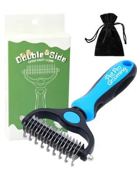 Pet Pro Grooming 6a19e132907eebc3decec460 Tool 2 In 1 Double Sided Deshedding Dog Brush Shedding Remover