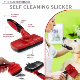 682863346992 PET PULL Brush Dogs Cats Shedding Control #3