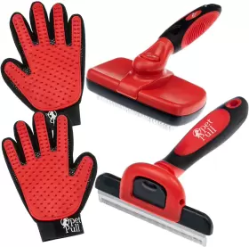 744759317759 PET PULL Brushes Dogs Cats Shedding Hair Kit