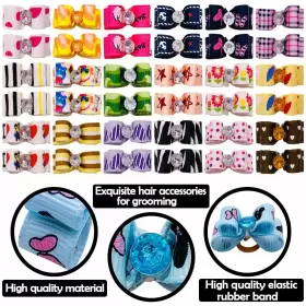 711978054949 PET SHOW Dogs Hair Bows Rubber Bands Ribbon #3