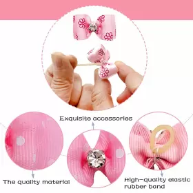 739810903491 PET SHOW Styles Cat Puppy Topknot Dog Hair Bows #3