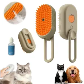 744110689754 PET STEAM GROOMER COMB Cat Brush Hair Steamy