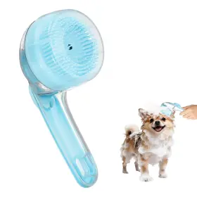 Petaxcell Apet250822000281 Pet Bath Brush Dog Shampoo New 2 In 1 Grooming Massage Blue