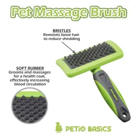 2802 PETIO BASICS Curry Comb Massaging Dog Cat Brush Rubber #3