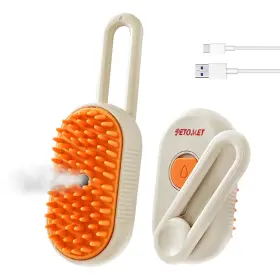 Petomet Brstpe01 4 In 1 Cat Steam Brush Pet Grooming Spray Comb Dog Rabbit Deshedding Tool