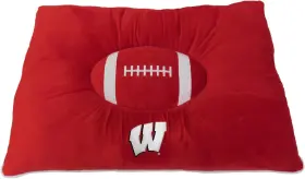 849790071445 PETS FIRST Ncaa Pet Bed Wisconsin Badgers Pillow