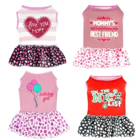 PIJJJ33 PISTHA Pack Dog Dresses Adorable Puppy Printed Pet