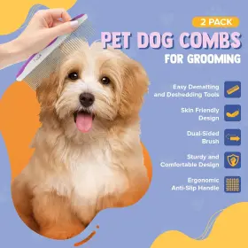 445052020065 POODLE PET Dog Combs Pack Steel Easily Remove #2