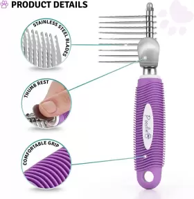 6037 POODLE PET Dematting Fur Rake Comb Brush Tool Dog #2
