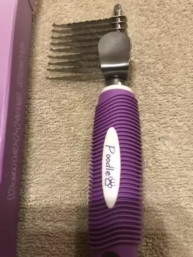 760680306037 POODLE PET Dematting Fur Rake Comb Brush Tool #2