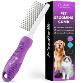 635028381406 POODLIE Poodle Pet Detangling Comb Steel