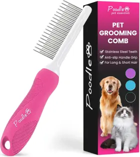 744759028884 POODLIE Poodle Pet Detangling Comb Steel Remov