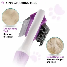 851875008345 POODLIE Pet Tool Double Deshedding Brush Comb #2