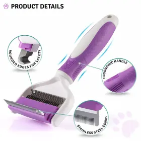 851875008345 POODLIE Pet Tool Double Deshedding Brush Comb #3