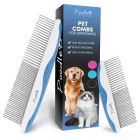PP226 POODLIE Poodle Pet Dog Combs Pack Steel Easily Remove