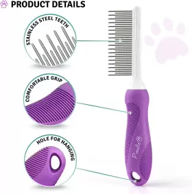 PPEC-6105 POODLIE Poodle Pet Detangling Comb Steel Remov #2