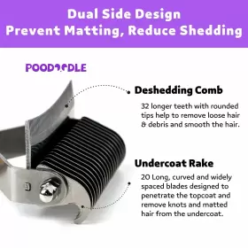 768461463719 POODOODLE Undercoat Rake Dogs Cats Deshedding #3