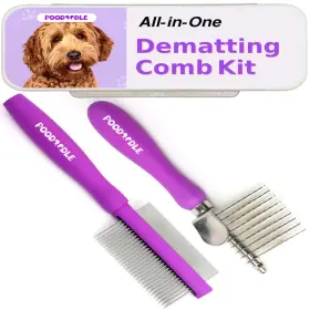 B0C3L3HJ2N POODOODLE Pain Dematting Comb Dogs Cats Rake Kit