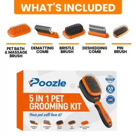 726084954359 POOZLE Dog Cat Pet Brushes Interchangeable Kit #2